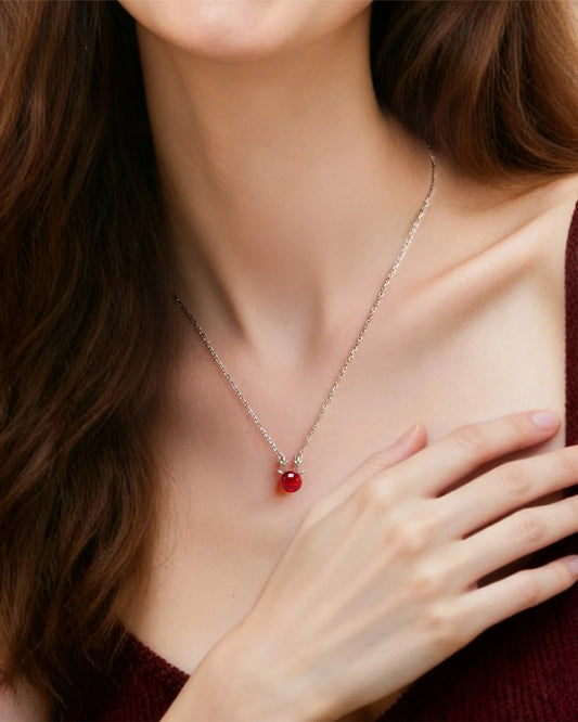 Garnet Antler 14K Gold Plated Sterling Silver Necklace – Passion & Strength