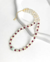 Garnet Citrine Gold Necklace – Abundance & Courage