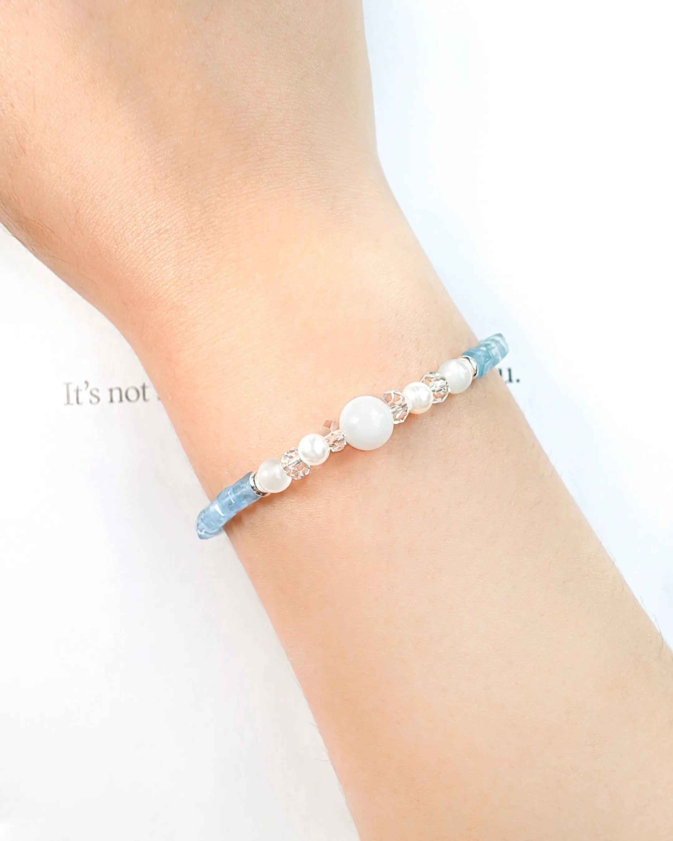 Aquamarine Moonstone 14K Gold Plated bracelet