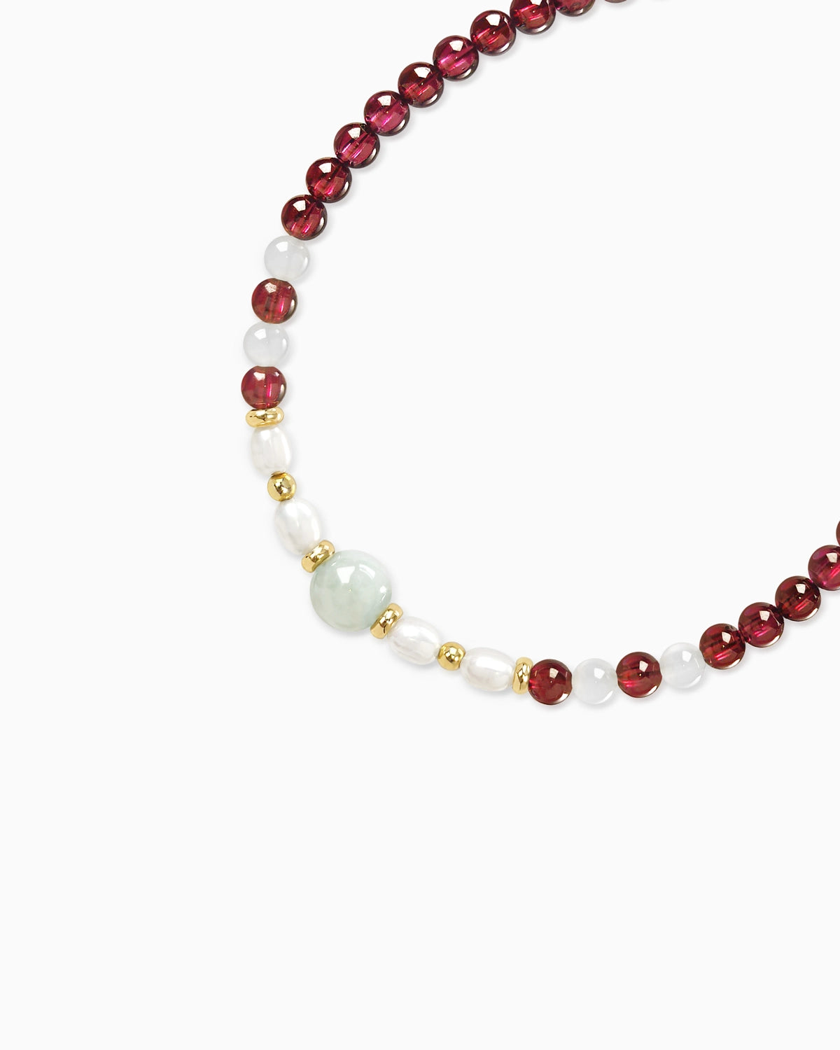 Garnet Moonstone Gold Plated Sterling Silver Bracelet