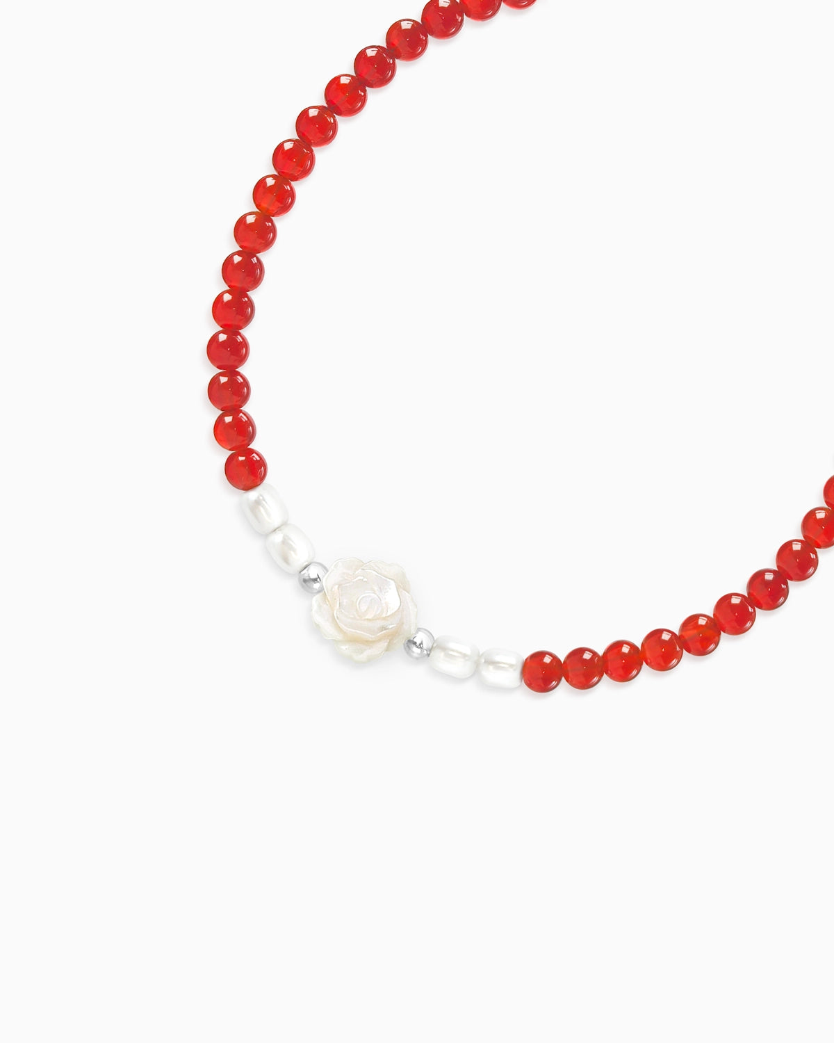 Red Agate Clear Quartz 14K Gold Plated Bracelet