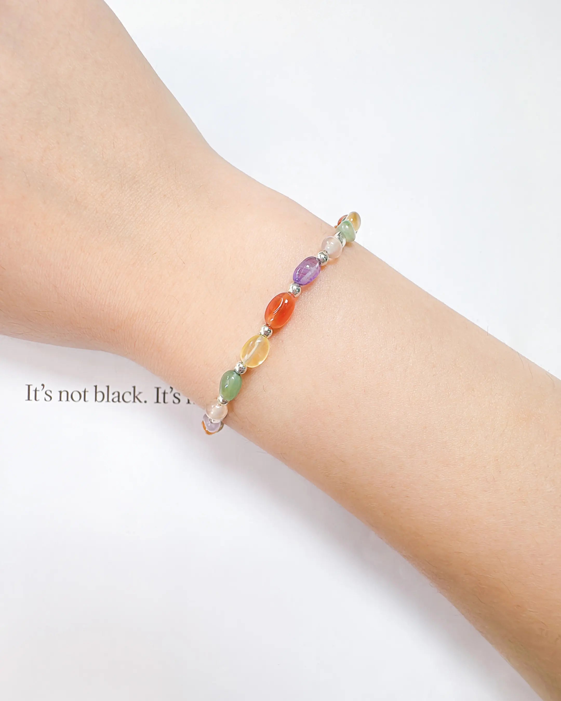 Red Agate Fluorite 14K Gold Plated Beaded Bracelet