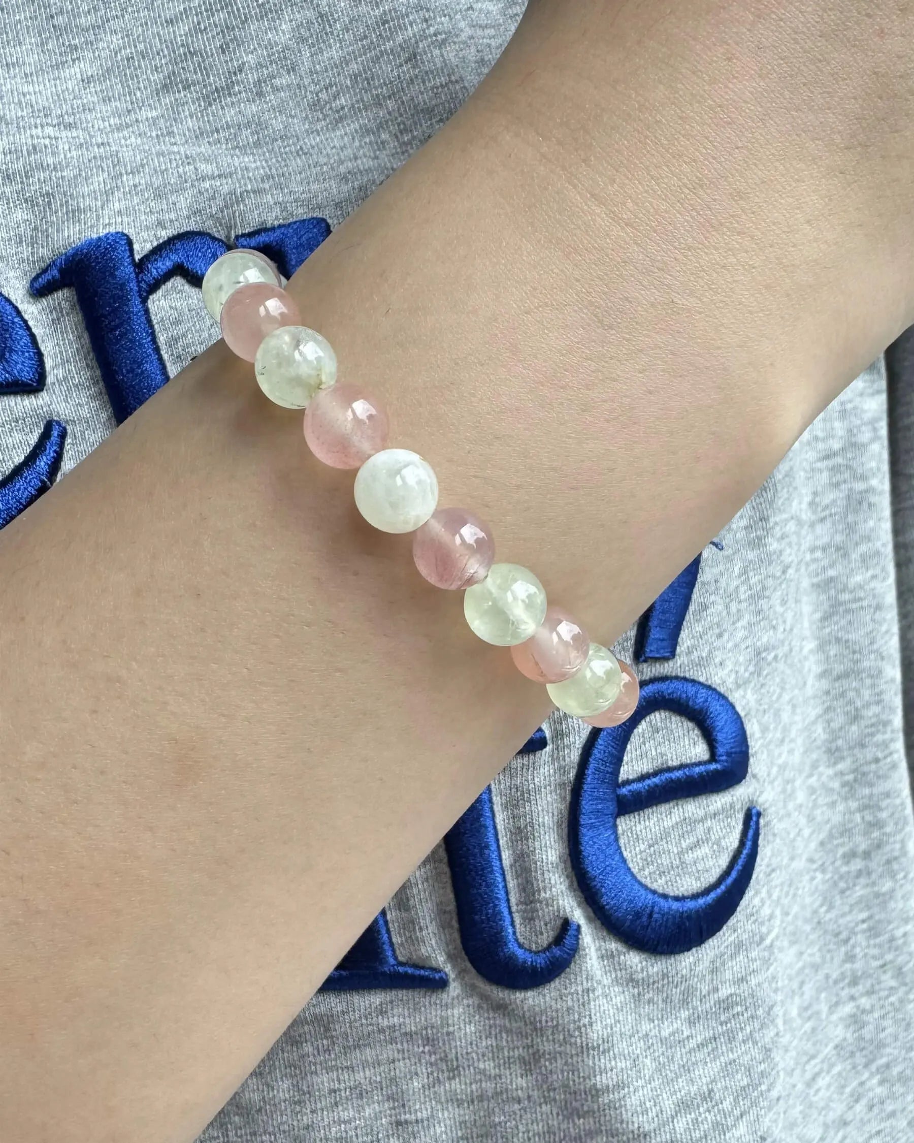 Red Agate Prehnite Beaded Bracelet