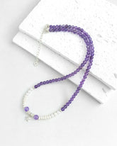 Amethyst Pearl Silver Necklace – Clarity & Feminine