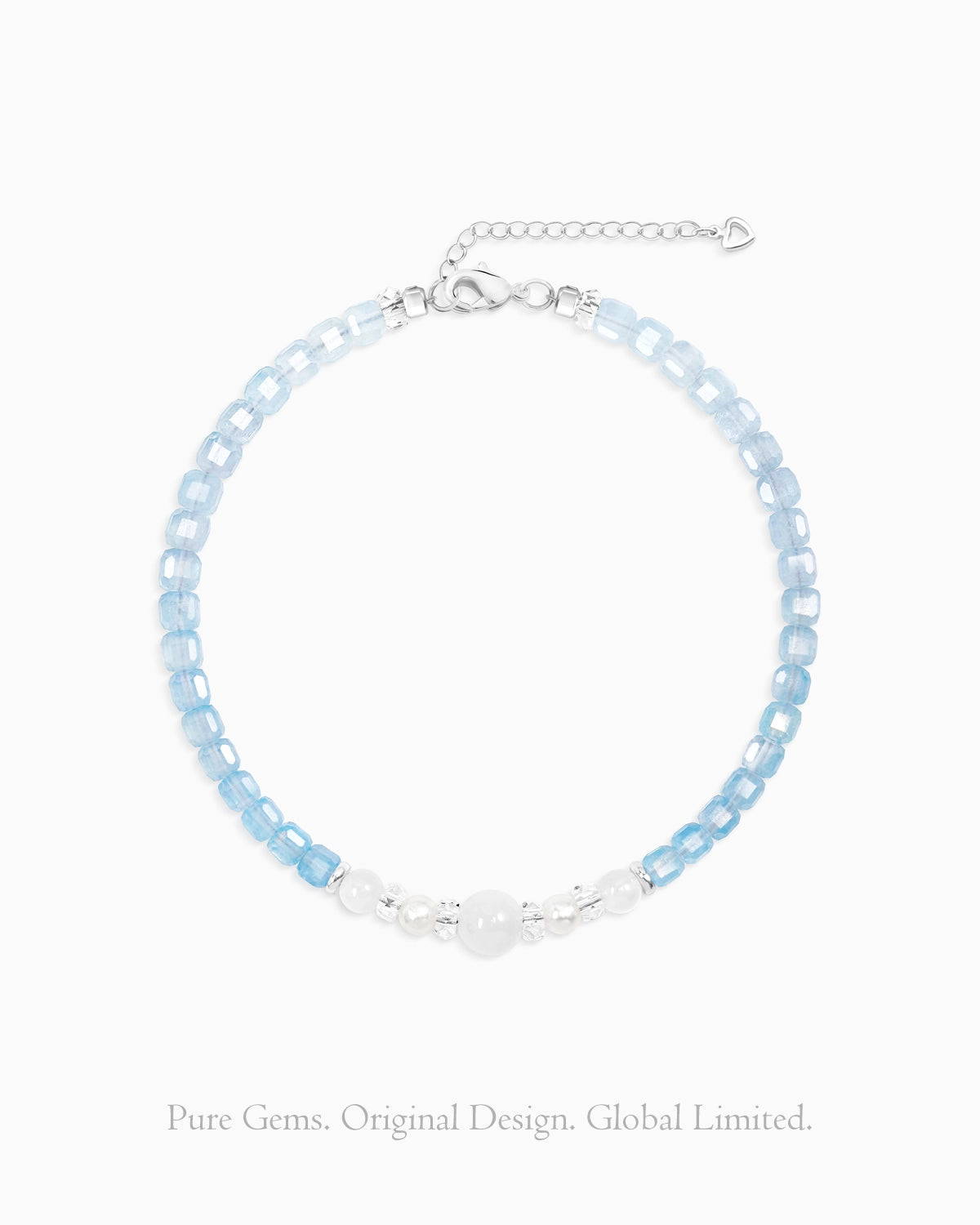 Aquamarine Moonstone beaded bracelet