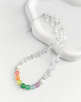 Clear Quartz Rainbow Agate Silver Necklace – Clarity & Joy