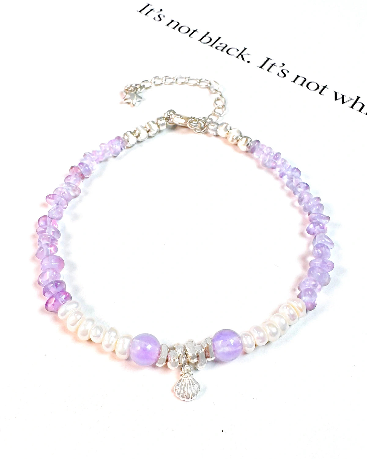 Amethyst Pearl Sterling Silver Irregular Bracelet