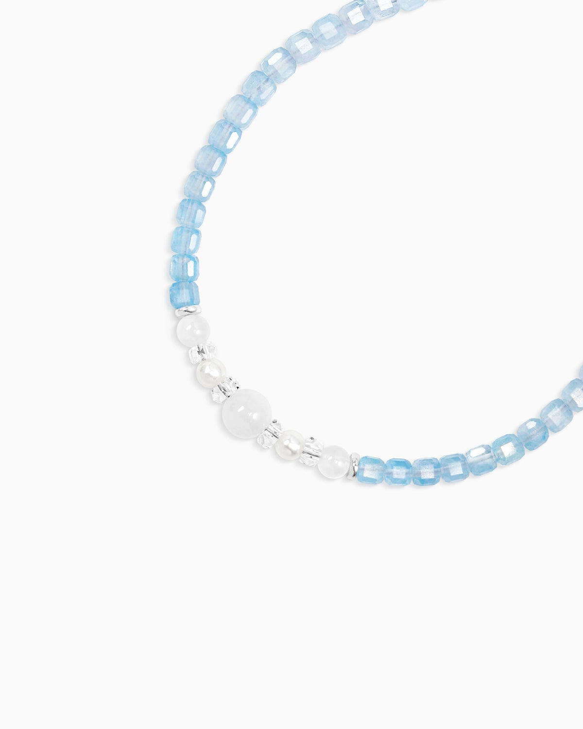 Aquamarine Moonstone beaded bracelet