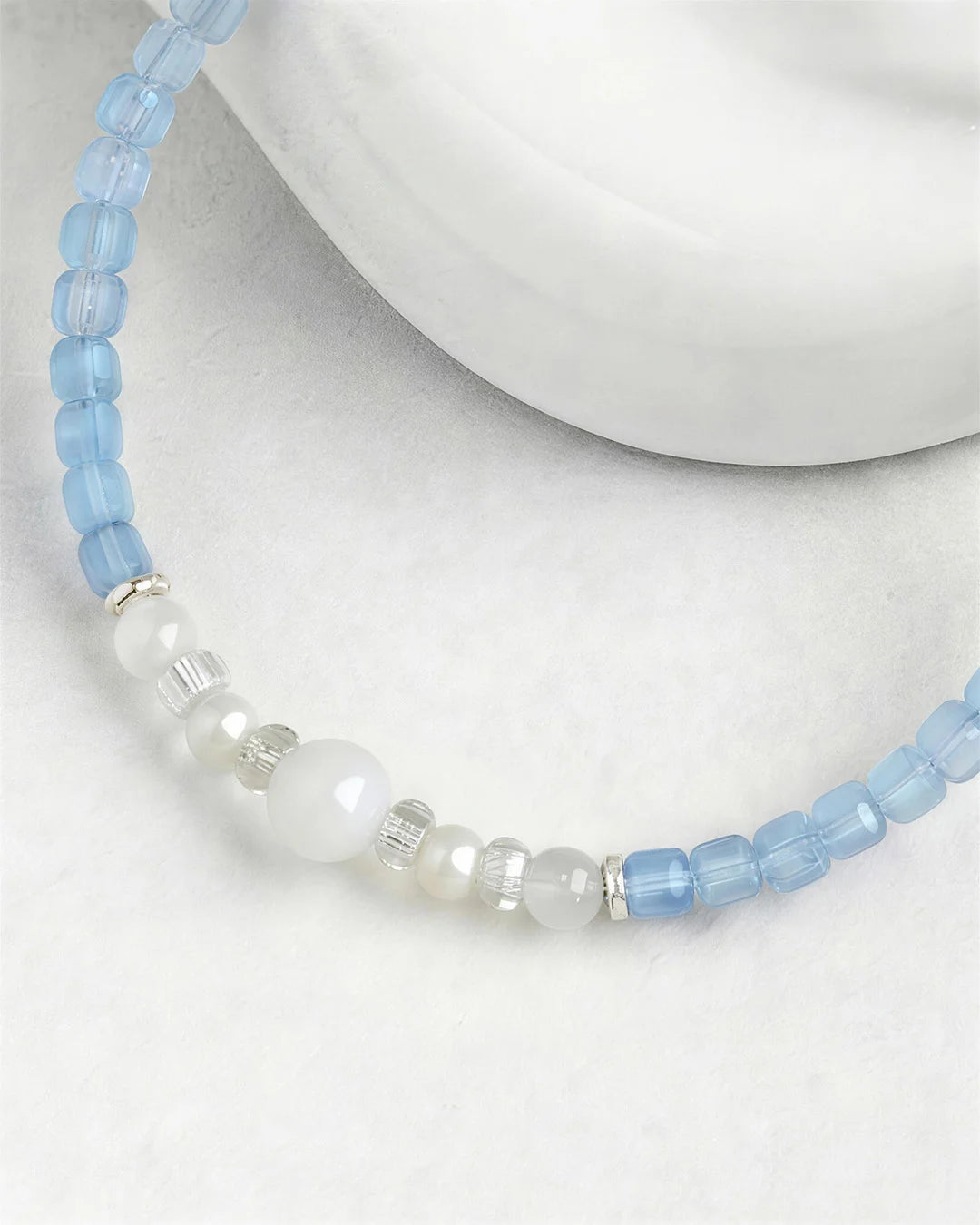 Aquamarine Moonstone beaded bracelet
