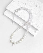 Moonstone Clear Quartz Silver Necklace – Intuition & Serenity