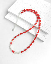 Red Agate Silver Necklace – Courage & Protection