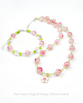 Peridot Rhodonite 14K Gold Plated Necklace and Bracelet Set