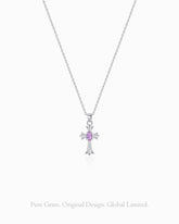 Amethyst Cross Silver Necklace – Clarity & Devotion