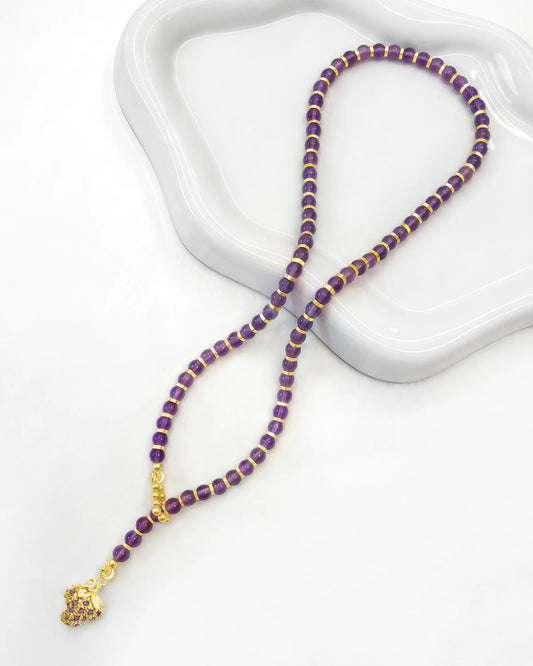 Amethyst Grape Gold Necklace – Intuition & Dreams