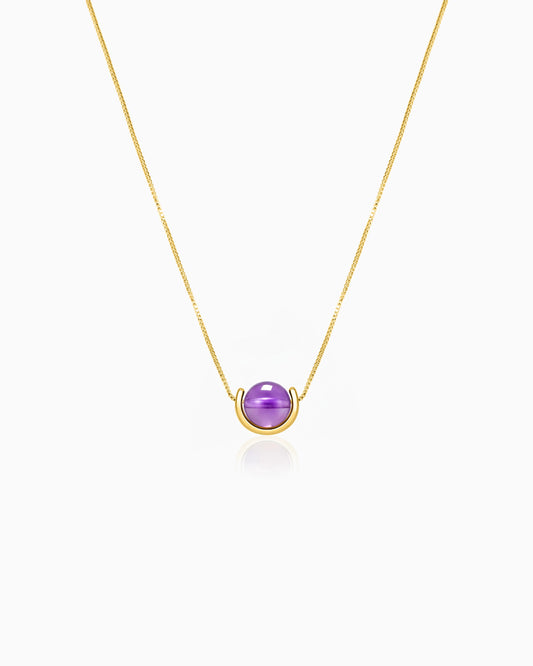 Amethyst U-Shape Gold Necklace – Intuition & Dreams