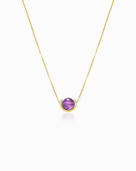 Amethyst U-Shape Gold Necklace – Intuition & Dreams