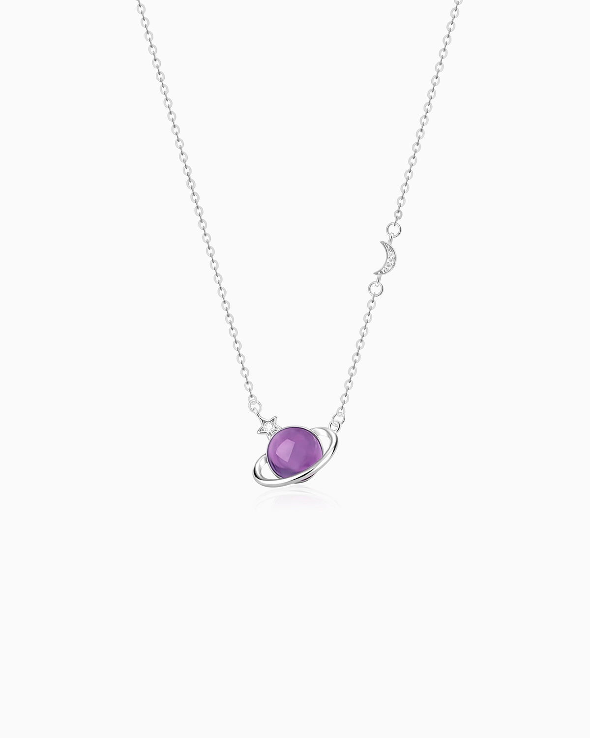 Amethyst Orbit Star Pendant Necklace