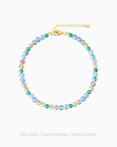 Rainbow Gemstone 14K Gold Plated Sterling Silver Bracelet