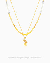 Citrine Pearl Gold Plated Sterling Silver Necklace Set