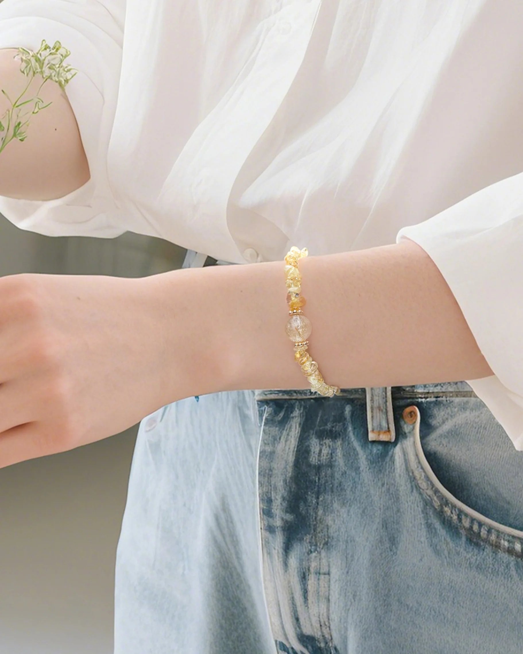 Citrine Irregular Beaded Bracelet | HALO IN STYLE