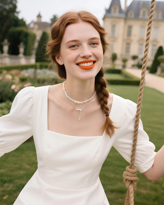 Clear Quartz Beaded Necklace Set
