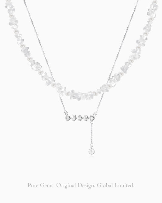 Clear Quartz Beaded Necklace Set