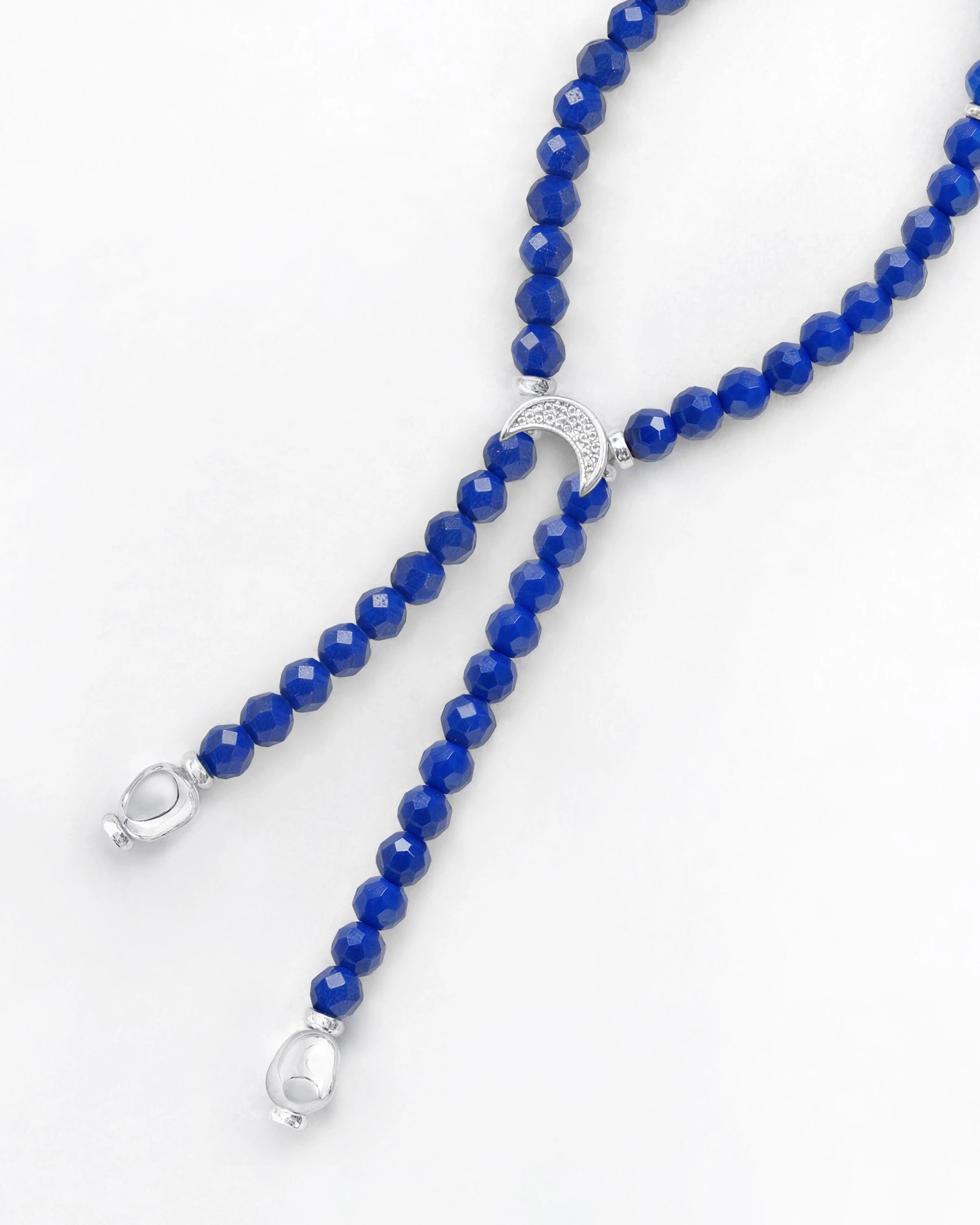 Lapis Lazuli detail of Faceted Lapis Lazuli Double Drop Necklace