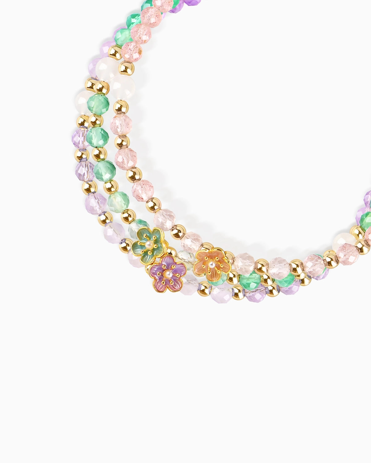 Birthstone Faceted Gold Plated Sterling Silver Bracelet