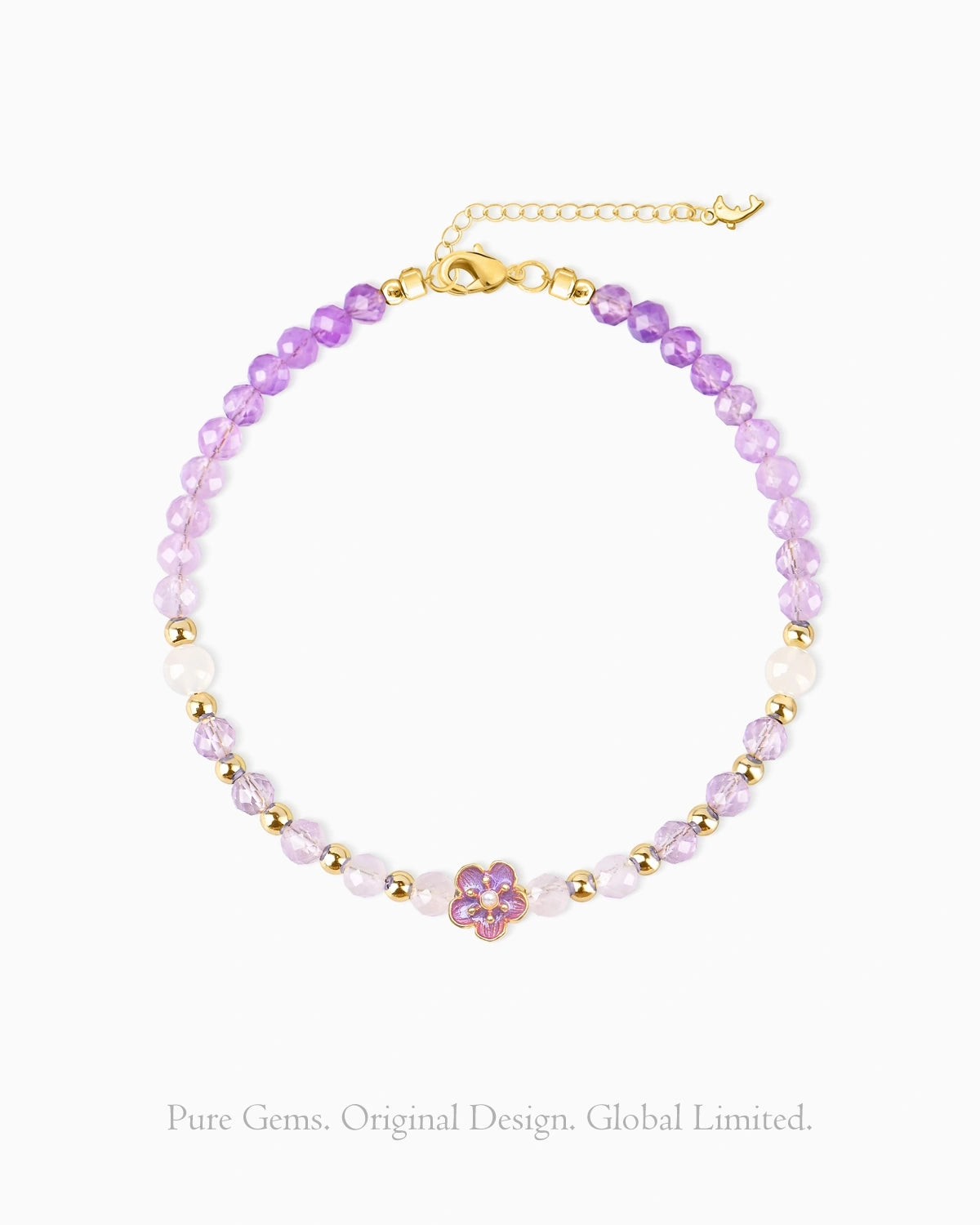 Birthstone Faceted Gold Plated Sterling Silver Bracelet