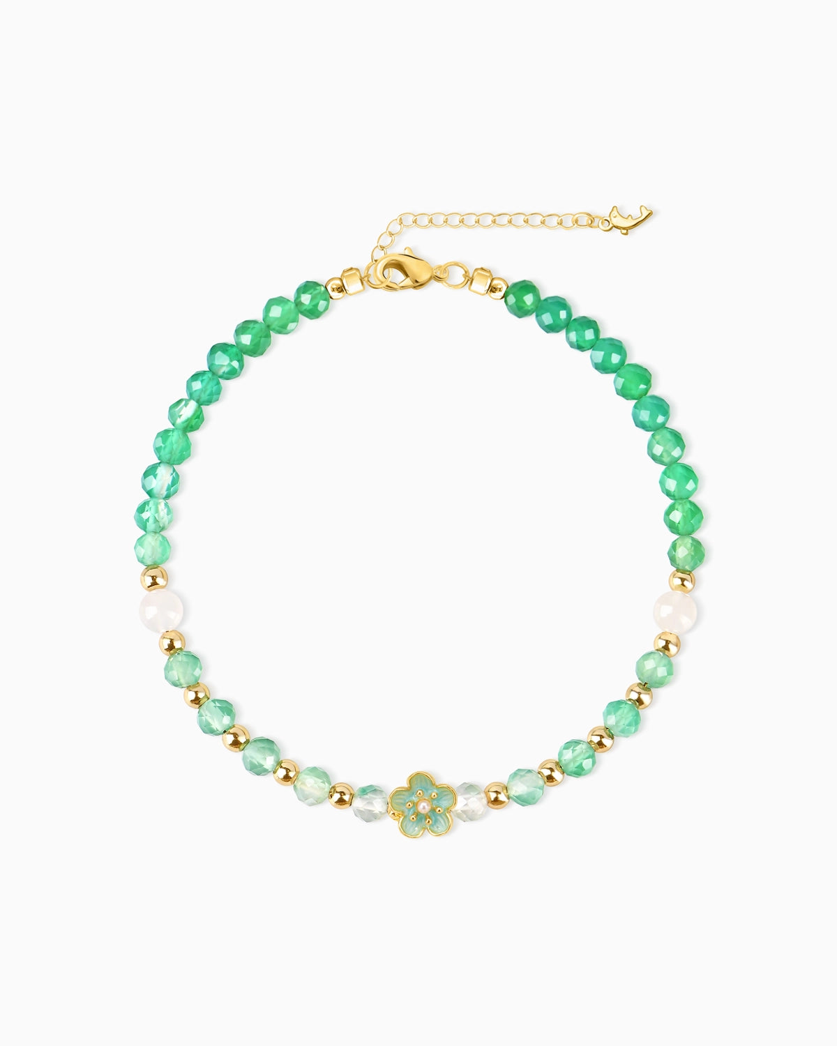 Birthstone Faceted Gold Plated Sterling Silver Bracelet