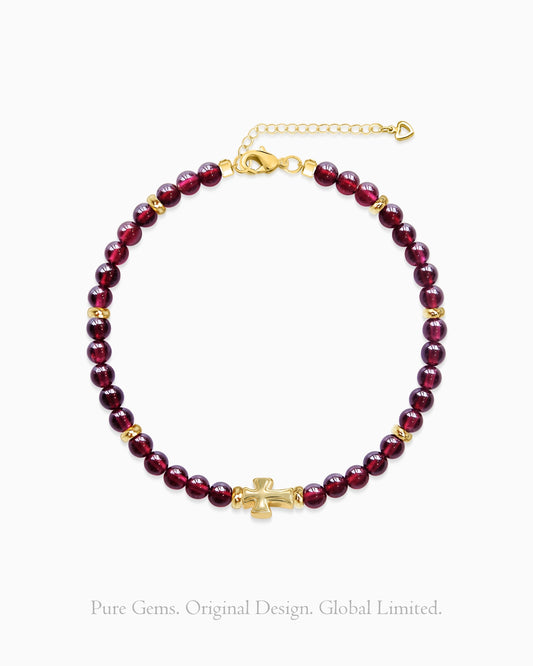 Garnet Beaded Bracelet