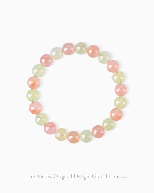 Red Agate Prehnite Beaded Bracelet