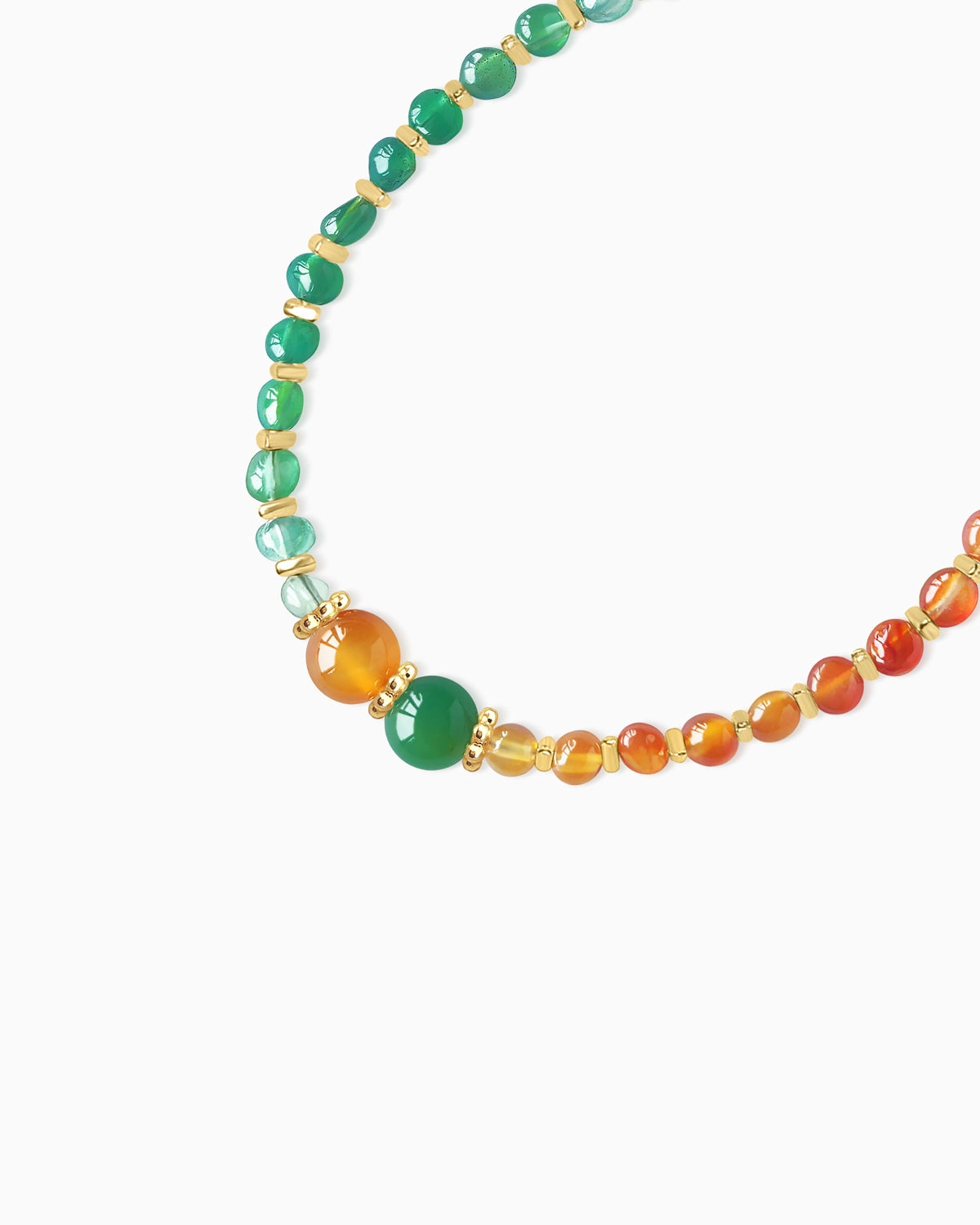 green agate and red agate irregular beaded bracelet – May & July Birthstone Jewelry