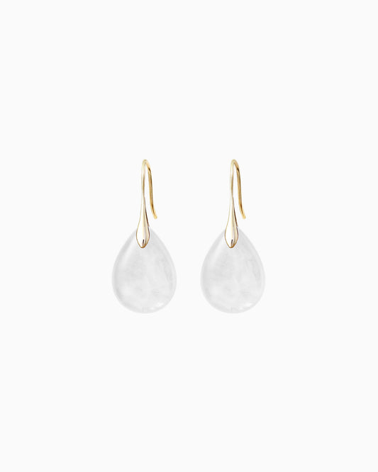 white clear quartz Silhouette Drop Earrings – April Birthstone Jewelry