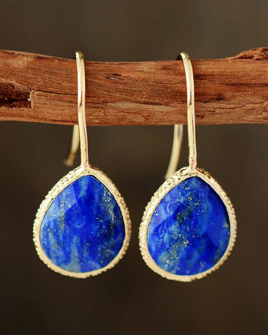 Gemstone 14K Gold Plated Earrings – Wisdom & Courage