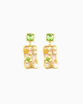 Peridot Green Floral Drop Earrings