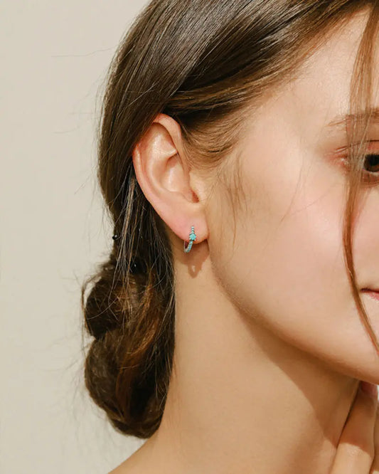Turquoise Serene Infinity Stud Earrings