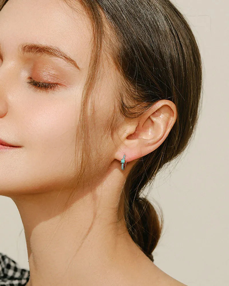 Turquoise Serene Infinity Stud Earrings