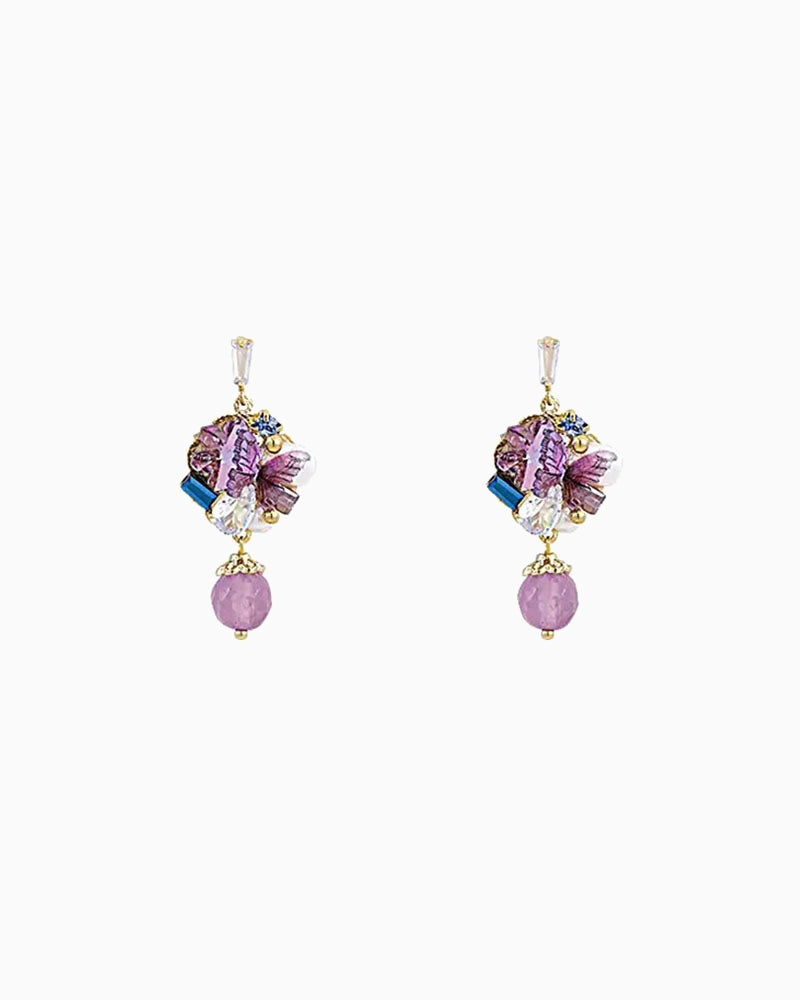 Amethyst Purple Flutter Drop Earrings