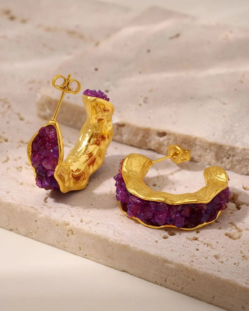 amethyst Elegance Threader Earrings