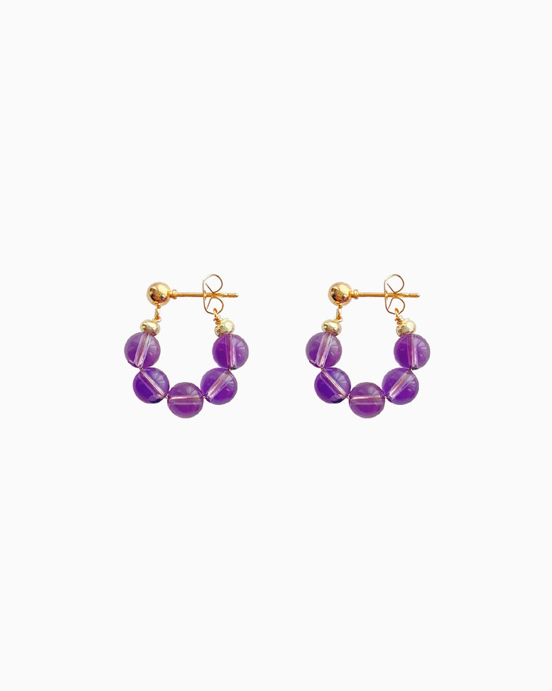 Amethyst 14K Gold Plated Earrings