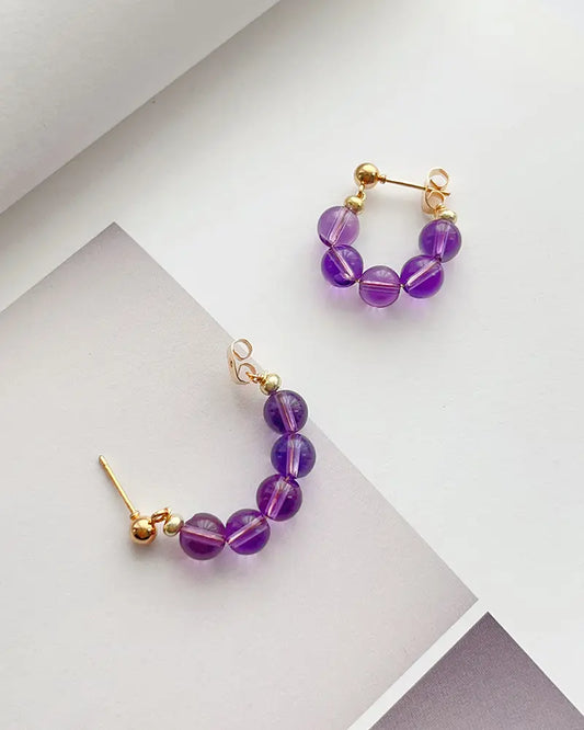 Amethyst 14K Gold Plated Earrings – Clarity & Intuition