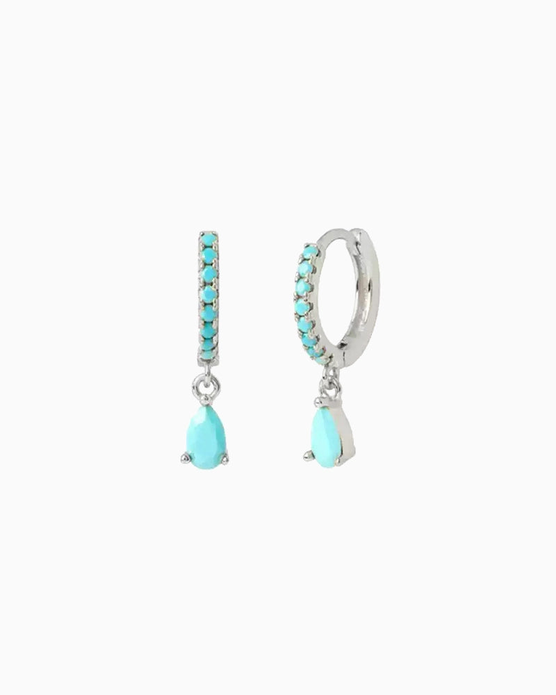 Turquoise Gemlined Drop Earrings