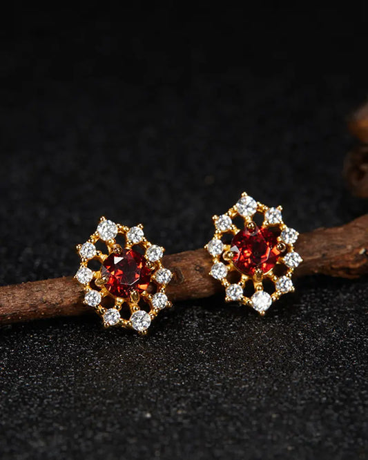 Birthstone Sterling Silver Earrings – Passion & Clarity