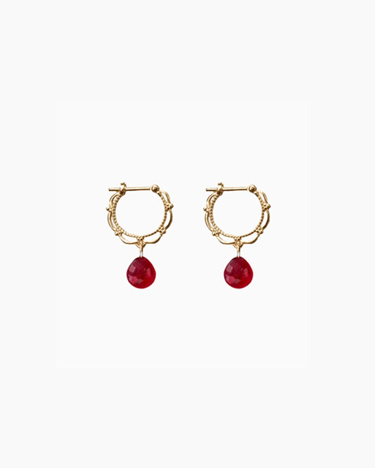 Garnet 14K Gold Plated Earrings – Passion & Courage