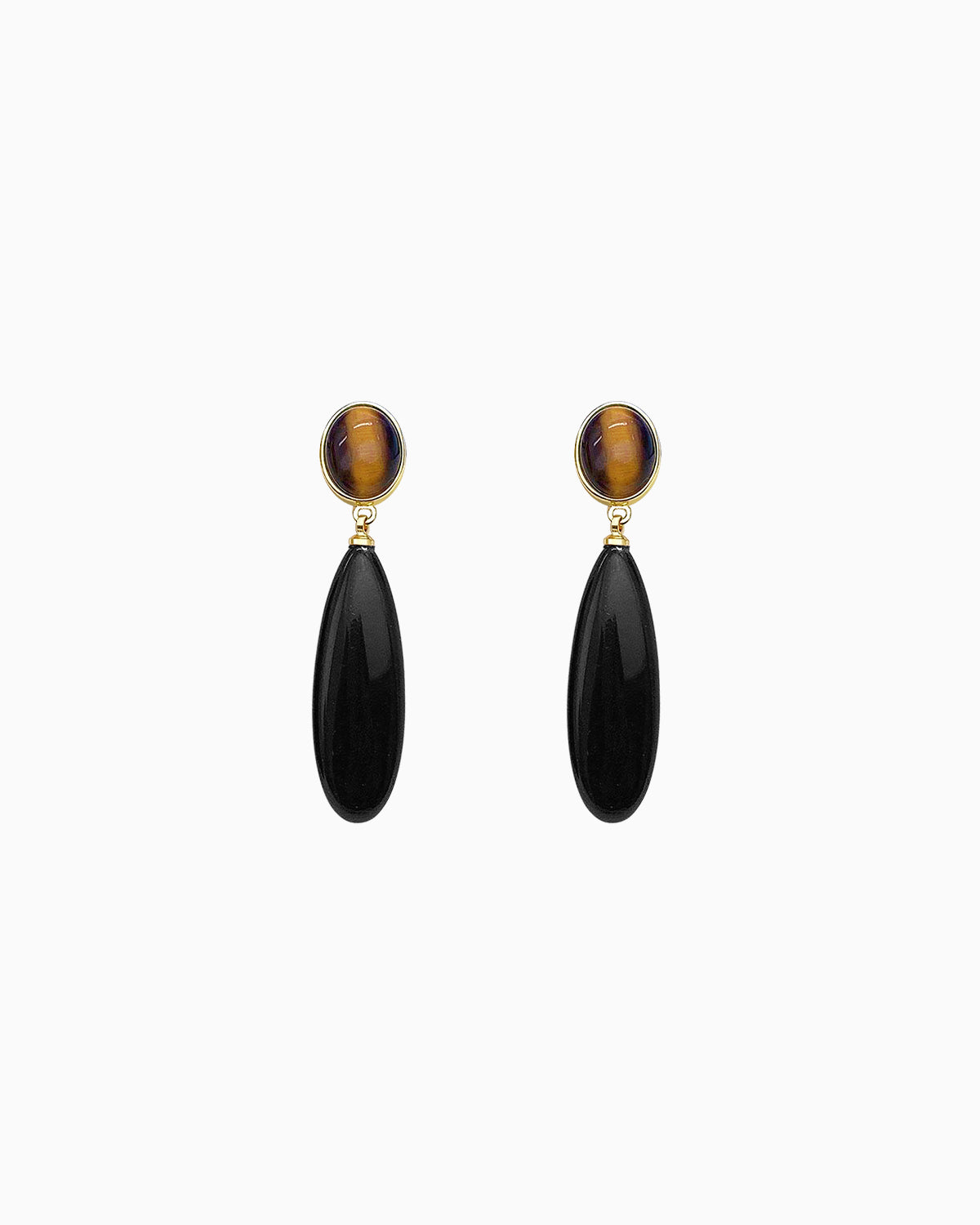 Black Obsidian Grace Drop Earrings