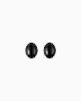 Black onyx oval stud earrings