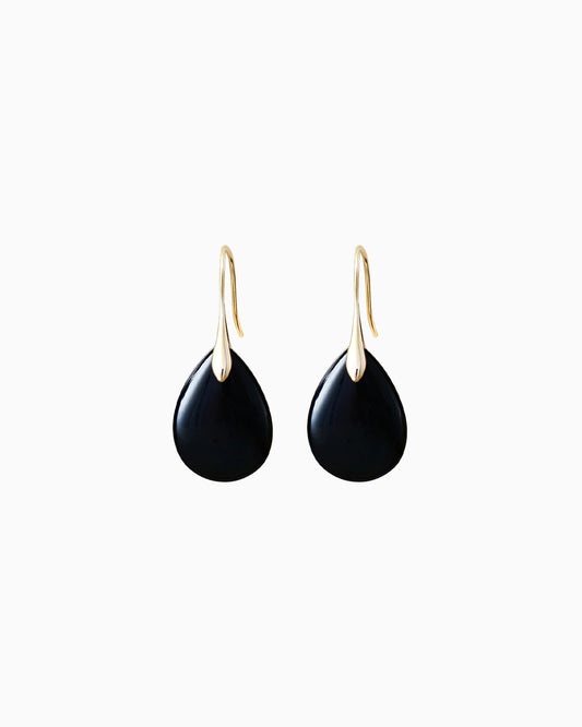 Black Onyx Silhouette Drop Earrings