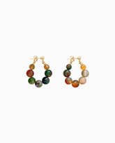 Rainbow Agate Beaded Stud Earrings