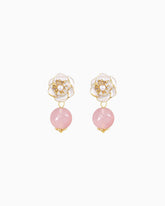 Rose Quartz Gold Earrings – Clarity & Compassion